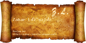 Zakar László névjegykártya