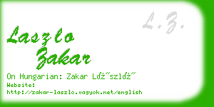 laszlo zakar business card
